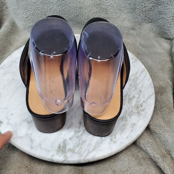 Madewell Shoes Womens Size 6.5 The Cecily Black Leather Clogs - Picture 8 of 9